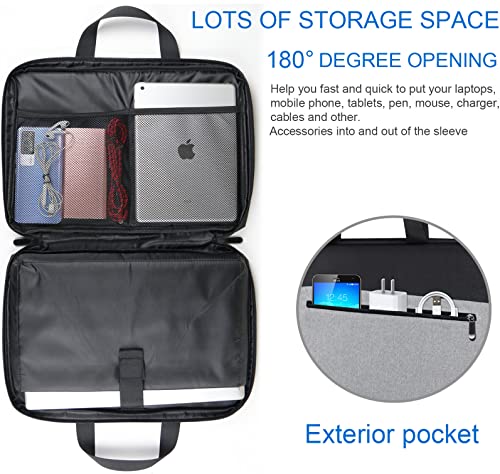 Laptop Sleeve, Slim Durable Notebook Computer Protection Case Business Briefcase Handle Bag Compatible with 14 15 15.4 inch MacBook Pro HP Dell Acer Asus Chromebook, Black/Grey - size: 15 Inch