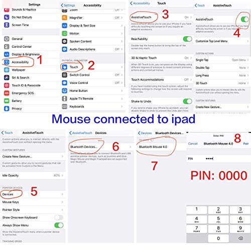 PEIBO Bluetooth Wireless Mouse for Laptop mac MacBook ipad MacBook air MacBook pro pc Desktop Computer Windows Chromebook Notebook (White) - color: WHITE