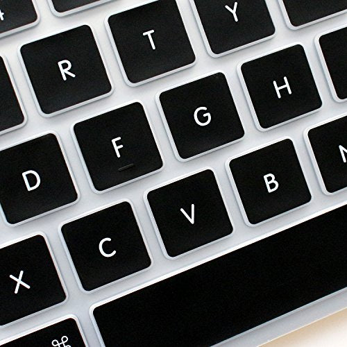 ProElife Ultra Thin Silicone Keyboard Protector Cover Skin for Apple Wireless Keyboard with Bluetooth MC184LL/B (Model A1314, U.S Layout) (Not Fits Magic Keyboard) (Black) - color: Black