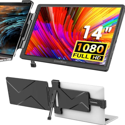 ELECROW Portable Monitor, 14 Inch FHD 1920 x 1080 External Monitor CrowView Laptop Screen Extender Compatible with Multiple Systems and Laptops 13''-16.5''