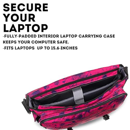 J World New York Thomas Laptop Messenger Bag for Women & Men. Kids Computer Bookbag - color: Bellis