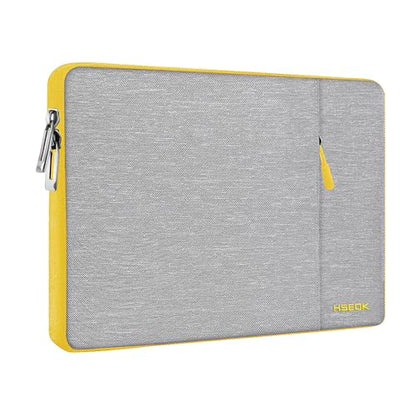 Hseok Laptop Case 13.3 14 inch Sleeve, Rainproof & Shockproof Carrying Case Compatible with MacBook Pro/Neo 14 M5/M4/M3/M2/M1,13.3 MacBook Air/Pro,XPS 14 and Most 13"-14" Notebook Tablet,Gray-Yellow - color: Gray-yellow
