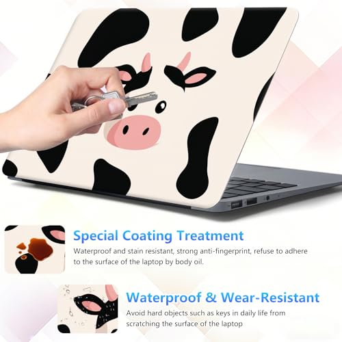 Laptop Skin Sticker Decal 15-15.6 Inch with Cute Mouse Pad, Universal Reusable Vinyl Sticker for 12.1 13 13.3 14 15.4 Inch Netbook and Notebook PC, Cute Cow Print - color: Cute Cow Print