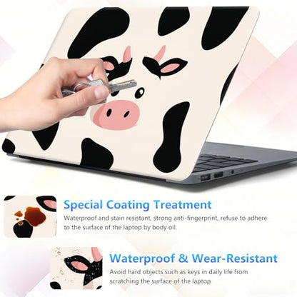 Laptop Skin Sticker Decal 15-15.6 Inch with Cute Mouse Pad, Universal Reusable Vinyl Sticker for 12.1 13 13.3 14 15.4 Inch Netbook and Notebook PC, Cute Cow Print - color: Cute Cow Print