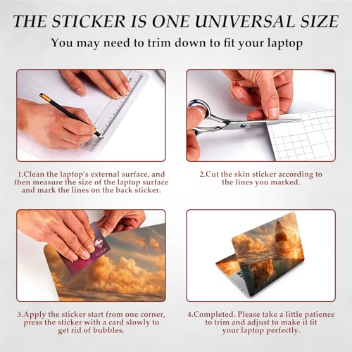 12.1-15.6 Inch Universal Reusable Laptop Skin Sticker Decal, Waterproof Removable Protector for Notebook Cover, Scratch-Resistant Vinyl Cuttable Full Wrap Sticker, Funny Cat Underwater with Shark - color: Funny Cat Underwater With Shark