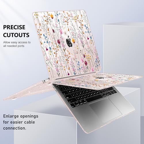 May Chen Compatible with MacBook Air 13 inch Case 2022 2021, 2020-2018 Release Model: M1 A2337 A2179 A1932, Plastic Hard Shell Case Cover for Mabook Air 13 inch with Retina Dispaly, Summer Flowers - color: Summer Flowers