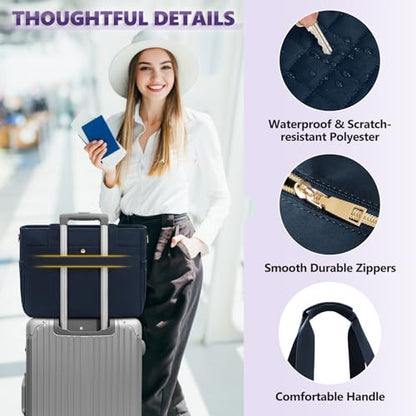 SDYSM Teacher Tote Bag 15.6 inch Laptop Bag Work Bags for Women Nurse Tote Professional Computer Messenger Shoulder Bags Laptop Briefcase for Office, College, Nursing, Dark Blue - color: Dark Blue