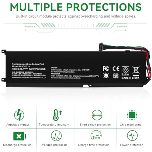 RC30-0270 Battery Replacement for Razer Blade 15 Base 2018 2019 GTX 1660 Ti Base RZ09-0270 RZ090270 RZ09-0300 RZ09-03006 RZ09-03009 Series Notebook RZ09-03006E92 RZ09-02705E76 RZ09-02705E75 - size: RC30-0270 12.17 3.46 1.02in