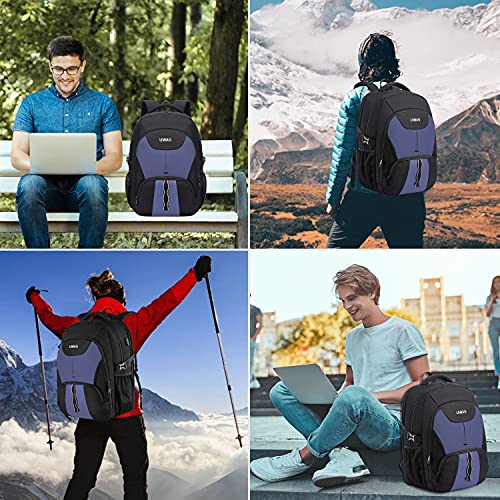 Extra Large Business Travel Backpack, Anti Theft Water Resistant College Backpack Computer Bag Fits 17.3Inch Laptop Notebook, Blue - color: Blue, size: 17inch