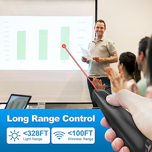 (2 Units) Wireless Presenter Remote, Clicker for Laptop PowerPoint Presentations Pointer, RF Computer Clicker for Presentations Remote, Slideshow/Smartboard/College/Classroom/PPT Clicker - style: 2 Units