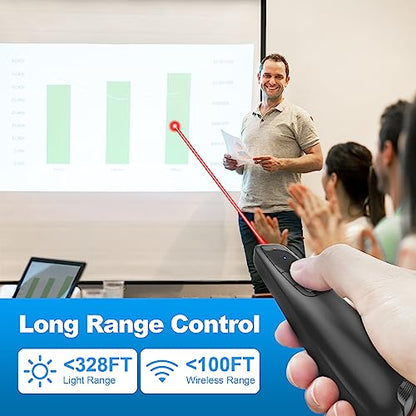 (2 Units) Wireless Presenter Remote, Clicker for Laptop PowerPoint Presentations Pointer, RF Computer Clicker for Presentations Remote, Slideshow/Smartboard/College/Classroom/PPT Clicker - style: 2 Units