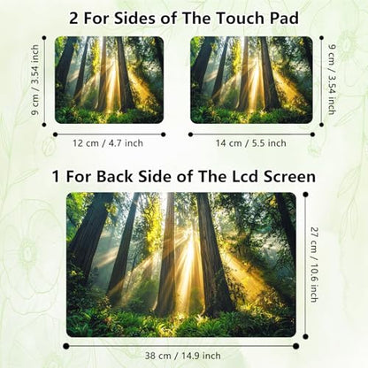 Laptop Skin Sticker Decal, Universal Reusable Vinyl Laptop Cover for 12" 13" 13.3" 14" 15" 15.4" 15.6" Notebook PC, Reusable Waterproof Scratch-Resistant with 2 Wrist Pads,Forest Tree Sunshine - color: Forest Tree Sunshine