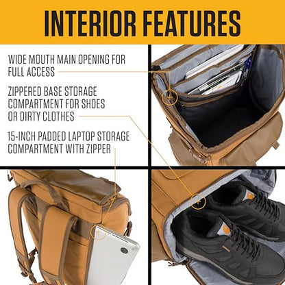 Carhartt 35L Nylon Workday Backpack, Durable Water-Resistant Pack with 15" Laptop Sleeve and Adjustable Shoulder Straps, Mossy Oak Bottomlands - color: Mossy Oak Bottomlands