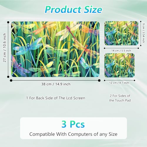 Laptop Skin Sticker Decal 12"-15.6" Universal Laptop/Notebook/Netbook Vinyl - Waterproof Scratch Resistant,Fits HP Dell Lenovo MacBook,2 Free Wrist Pads,Easy Apply & Remove,Dragonfly Thicket - color: Dragonfly Thicket