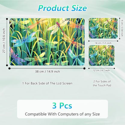 Laptop Skin Sticker Decal 12"-15.6" Universal Laptop/Notebook/Netbook Vinyl - Waterproof Scratch Resistant,Fits HP Dell Lenovo MacBook,2 Free Wrist Pads,Easy Apply & Remove,Dragonfly Thicket - color: Dragonfly Thicket
