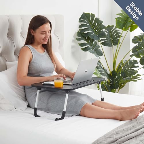 Laptop Bed Tray Table, Adjustable Laptop Stand, Portable Lap Desks with Foldable Legs, Reading Desk for Sofa Couch Floor - Large - size: Standard Large