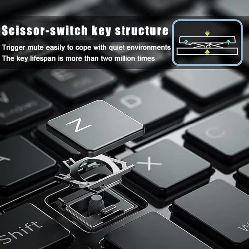 Foldable Bluetooth Keyboard - Ultra Slim, Portable, Pocket Size, Rechargeable Wireless Full Size Travel Keyboard, Compatible with iOS, Android, Windows, for Smartphone, Tablet, Ipad, Iphone, Laptop