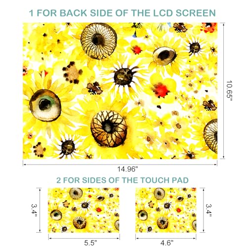 DINKY Laptop Skin Sticker Decal, 12" 13" 13.3" 14" 15" 15.4" 15.6 inch Laptop Universal Reusable Vinyl Skin Stickers Cover Art Decal Notebook PC Personalized Protector-Flora - color: Sunflora-02