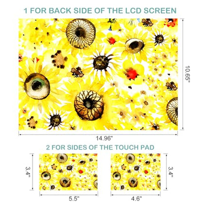 DINKY Laptop Skin Sticker Decal, 12" 13" 13.3" 14" 15" 15.4" 15.6 inch Laptop Universal Reusable Vinyl Skin Stickers Cover Art Decal Notebook PC Personalized Protector-Flora - color: Sunflora-02