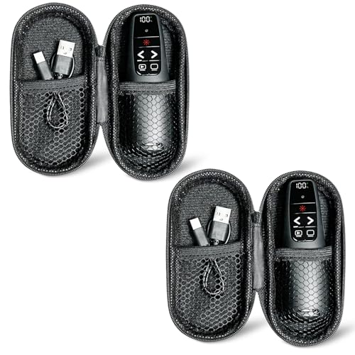 (2 Units) Rechargeable Presentation Clicker with Case, Power Digital Display Wireless Presenter Remote, Red Light Pointer Computer PowerPoint Clickers for Mac Laptop, Slideshow Google Slide Advancer - style: 2 Units Red Light