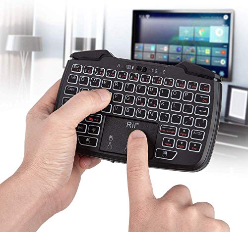 Rii RK707 3 in 1 Multifunctional 2.4GHz Wireless Portable Game Controller | 62-Key Rechargeable Keyboard Mouse Combo Turbo Vibration Function for PC/Raspberry pi2/Android TV Google/TV B
