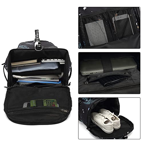 Kalesi Gym Duffle Bag Backpack 4-Way Waterproof with Shoes Compartment for travel Sport Hiking laptop - color: Starry Sky