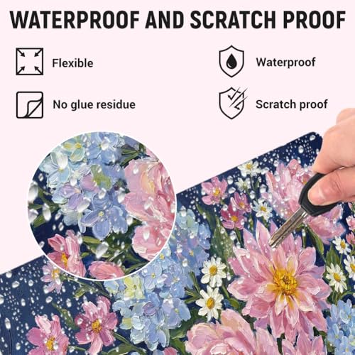 3pcs Laptop Decal Sticker Skin Cover 11.6" 12" 13" 13.3" 14" 15" 15.4" 15.6" inch Computer Vinyl Skin Stickers Waterproof Art Protector(Oil Painting of Flowers) - style: pink bustling