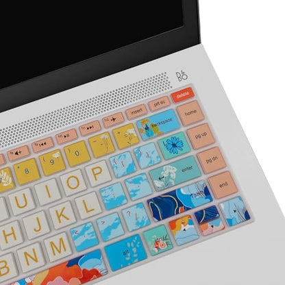 Keyboard Cover for HP 14" Laptop/HP Pavilion x360 14M-BA/CD 14M-DH 14-BF 14-cm 14-CF 14-DF 14-dk 14-DS 14-dq 14-FQ Series, 14-dq0020nr/dq0030nr, 14-fq1025nr/fq0033dx, Litter Flowers - color: Litter Flowers
