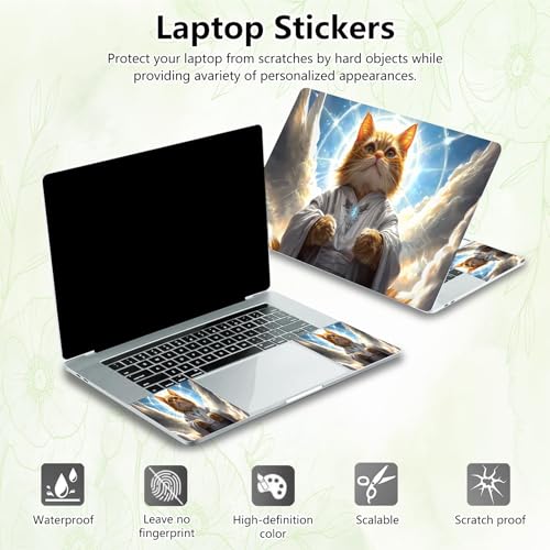 Laptop Skin Sticker Decal, Universal Reusable Vinyl Laptop Cover for 12" 13" 13.3" 14" 15" 15.4" 15.6" Notebook PC, Waterproof Scratch-Resistant with 2 Wrist Pads, Easy to Apply & Remove,Art Cat - color: Art Cat