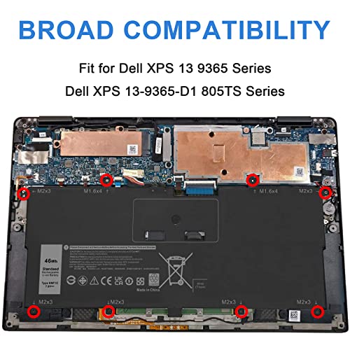 Fancy Buying NNF1C Laptop Battery for Dell XPS 13 2 in 1 9365 XPS 13 9365 2-in-1 2017 XPS 13-9365-D1605TS D1805TS D2805TS D3605TS D3805TS D4605TS Series P71G P71G001 HMPFH 0NNF1C NP0V3 0HMPFH - size: 11*4.8*0.17inch