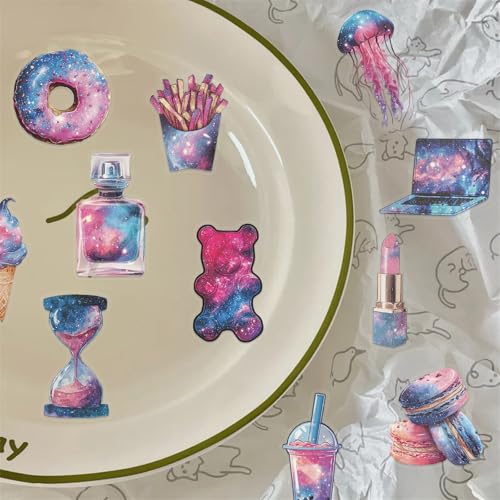 Fantasy Magic Tree Stickers Pack – 50pcs Clear Waterproof Scrapbook Decals for Journaling, Diary, Collage, Laptop, Water Bottle, Planner, Aesthetic Nature Forest Tree of Life Sticker (Colourful-B8) - color: Colourful-b8