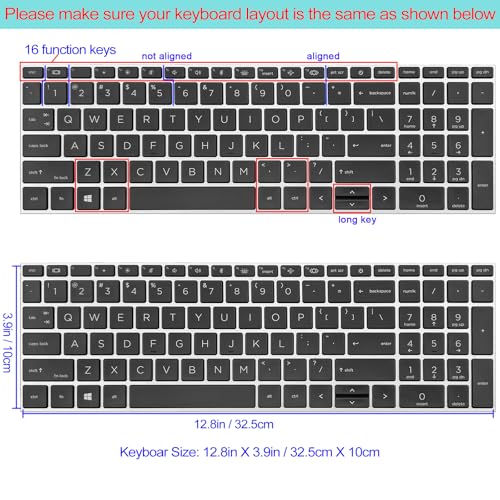 Silicone Keyboard Cover for 15.6" HP ProBook 450/455/650 G8 G9 G10, HP Zbook Power G8 G9,Cute Cat - color: Cute Cat