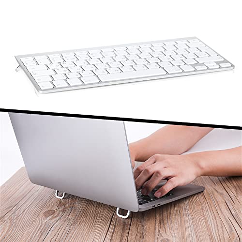 Abeillo 2PCS Portable Keyboard Riser, Self-Adhesive Mini Laptop Stand Invisible Computer Keyboard Stand for Desk, Laptop Feet Compatible with Pro/Air, Lenovo, Surface (Silver) - color: Silver