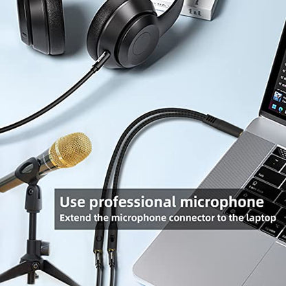 Headphone Splitter Adapter 3.5mm, (3-in-1 Pack) Audio Splitter 2 Female to 1 Male & 2 Male to 1 Female 3.5mm Aux Stereo Y Jack Cable for PS4, Xbox, Phone, PC, Tablet, Laptop, Gaming Headset