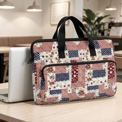 Laptop Sleeve, Laptop Cover with Adjustable Strap Computer Bag Tablet Notebook Sleeves Handbag Messenger Briefcase - color: American Flag Design