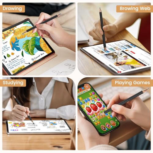 Stylus(2Pcs), Universal Stylus Pens for Touch Screens All | High Precision Sensitivity,For Android, ipad, iPhone, Galaxy, Chromebook Tablet, Compatible with All Touchscreen,Magnetic - color: Black/Black