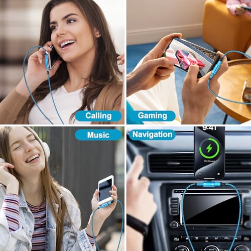 USB C to 3.5mm Headphone and Charger Adapter,2in1 USB C to Aux Jack Adapter | Audio Adapter with PD 60W Fast Charging Dongle Cable Convertor for Samsung Galaxy S26 Ultra/S25 FE/A17/A16/Z Flip7 iPhone 17 - color: blue