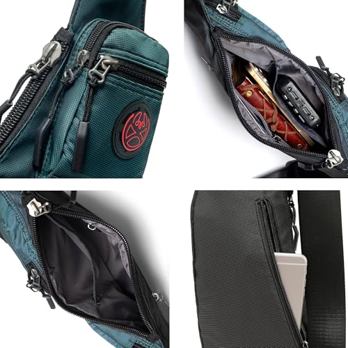 NICGID Sling Bag Chest Shoulder Backpack Crossbody Daypack for Men Women | Travel Outdoor Hiking Concealed Carry Fishing Fanny Tool Small Casual - color: Dark Green-2620n
