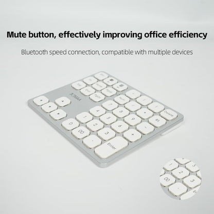 36 Keys Bluetooth Numeric keypad Portable Mini Financial Accounting Rechargeable Number pad Ultra-Silent for iPad Laptop,Mac, iMac, Tablet, PC and Desktop (Silver) - color: silver