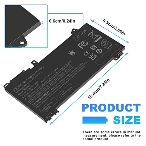 Fancy Buying RE03XL L32656-005 Laptop Battery for HP ProBook 430 440 445 450 455R G6 G7 Series ZHAN 66 Pro 13 14 15 G2 G3 Series L32407-AC1 L32407-2B1 L32407-541 HSTNN-OB1C HSTNN-UB7R HSTNN-DB9A - size: 7.24*3.66*0.24inch
