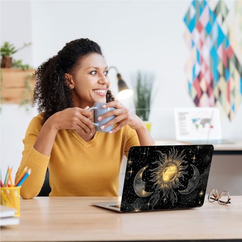 Universal Laptop Skin, DIY Cut-to-Fit Vinyl Cover Compatible with HP, Dell, Lenovo, Mac (13.3" to 15.6"), Anti-Scratch, No Residue & Bubble-Free Protective Decal Sticker, Celestial Sun Moon - color: Celestial Sun Moon