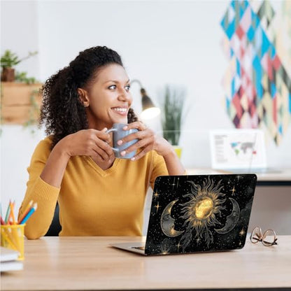 Universal Laptop Skin, DIY Cut-to-Fit Vinyl Cover Compatible with HP, Dell, Lenovo, Mac (13.3" to 15.6"), Anti-Scratch, No Residue & Bubble-Free Protective Decal Sticker, Celestial Sun Moon - color: Celestial Sun Moon