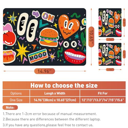 12.1-15.6 Inch Laptop Skin Decal, Universal Reusable Vinyl Laptop Cover Sticker, Waterproof Art Decal Protector I Lovely Heart Lips - color: Lovely Heart Lips
