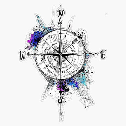 Large Compass Vinyl Waterproof Sticker Decal Not All Those Who Wander are Lost, 20 Inches - for Laptop Wall RV Window - size: 20in