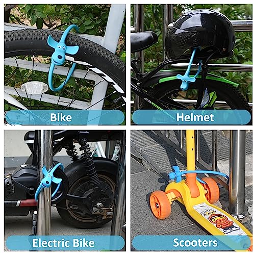 Bike Cable Lock with Keys,Silicone Covered Kids Cable Lock Cartoon Lock,2 Feet Lock for Bike,Door,Skateboard,Helmet and More (Blue, Large) - color: Blue