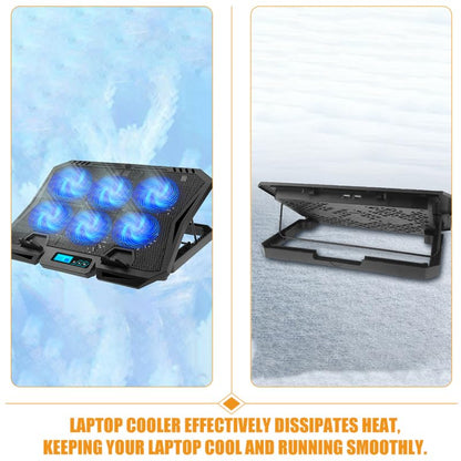 Laptop Cooling Pad with Quiet Fan Adjustable Height Laptop Stand Cooler for 13.97 Inch Portable Cooling Pad for Office and Gaming Use