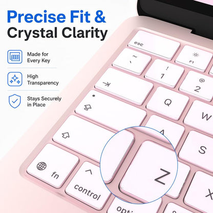 Soonjet Keyboard Cover Skin for 2026 MacBook Neo 13 inch A3404 A18 Pro, Premium Ultra Thin Clear Keyboard Protector, US ANSI Layout (Blush) - color: Blush