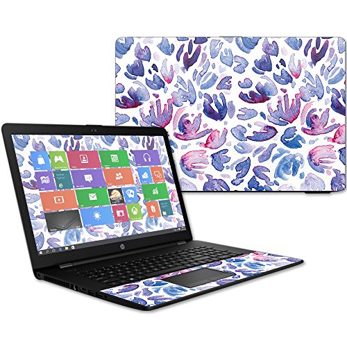 MightySkins Skin Compatible with HP 17t Laptop 17.3" (2017) - Blue Petals | Protective, Durable, and Unique Vinyl Decal wrap Cover | Easy to Apply, Remove, and Change Styles | Made in The USA - color: Blue Petals