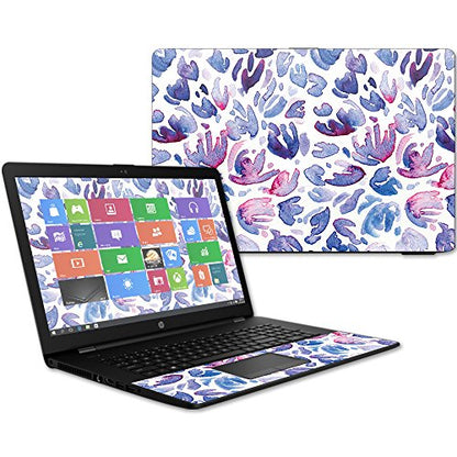 MightySkins Skin Compatible with HP 17t Laptop 17.3" (2017) - Blue Petals | Protective, Durable, and Unique Vinyl Decal wrap Cover | Easy to Apply, Remove, and Change Styles | Made in The USA - color: Blue Petals