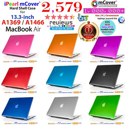 mCover Case Compatible for 2010~2019 13.3" Apple MacBook Air A1369 A1466 (Without Retina Display) Laptop Computer ONLY (NOT Fitting Other MacBook Models) - Red - color: Red